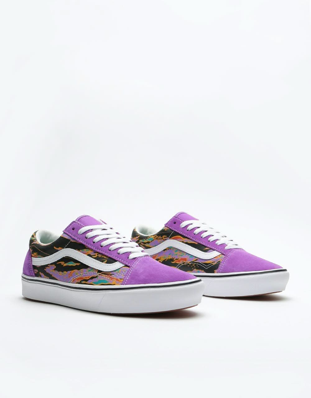 Vans ComfyCush Old Skool Skate Shoes - (Suede) Dewberry/Tiger Camo