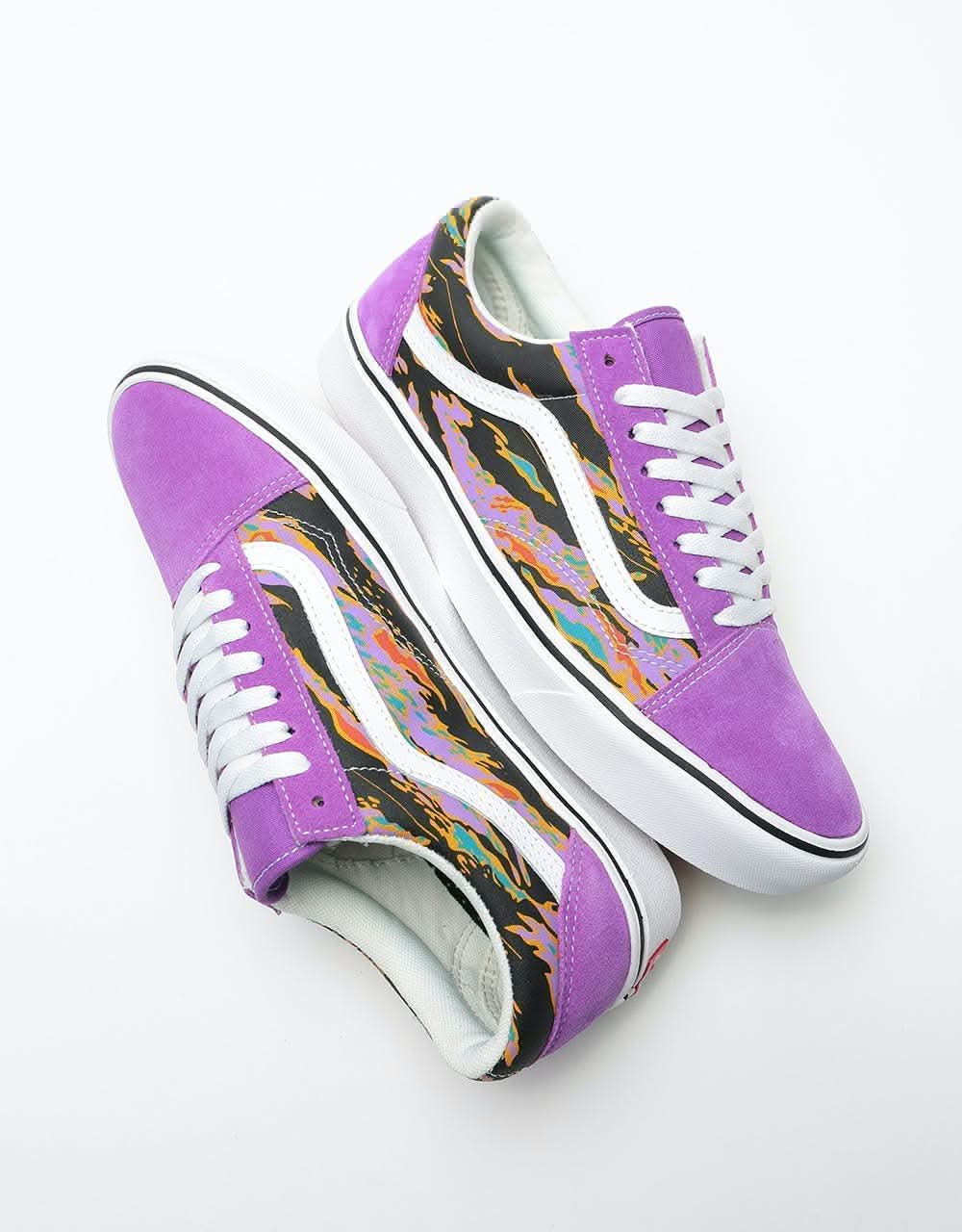 Vans ComfyCush Old Skool Skate Shoes - (Suede) Dewberry/Tiger Camo