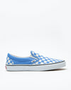 Vans Classic Slip-On Skate Shoes - (Checkerboard) Ultramarine/True White