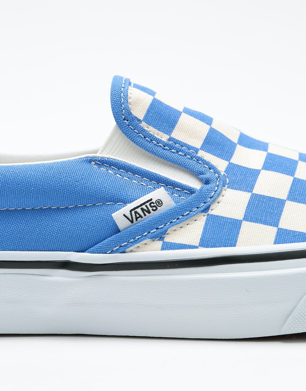 Vans Classic Slip-On Skate Shoes - (Checkerboard) Ultramarine/True White