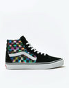 Vans Sk8-Hi Skate Shoes - (Iridescent Check) Black/True White