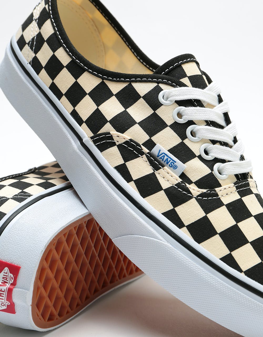 Vans Authentic Skate Shoes - (Golden Coast) Black/White Checker