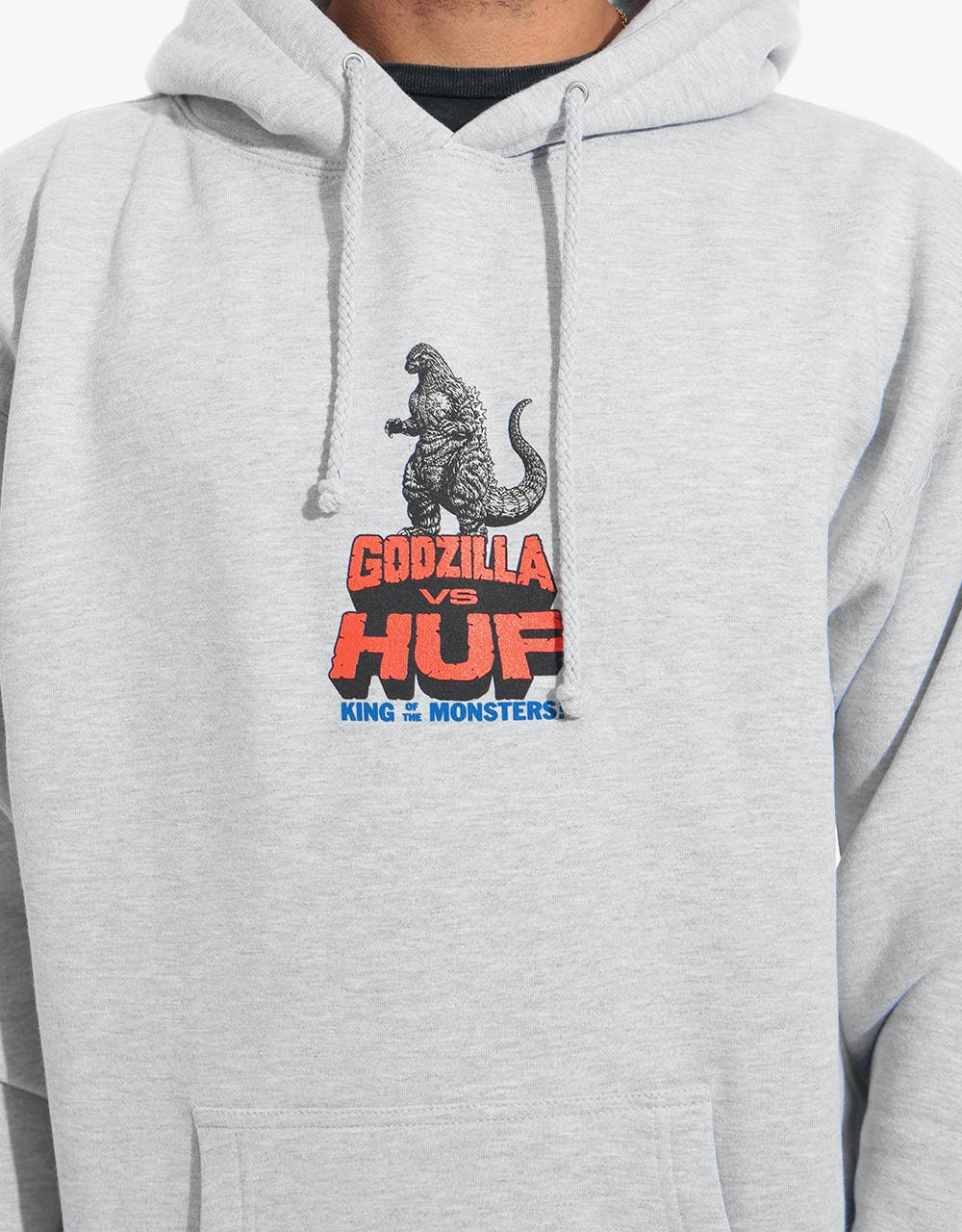 HUF vs Godzilla Pullover Hoodie - Grey Heather