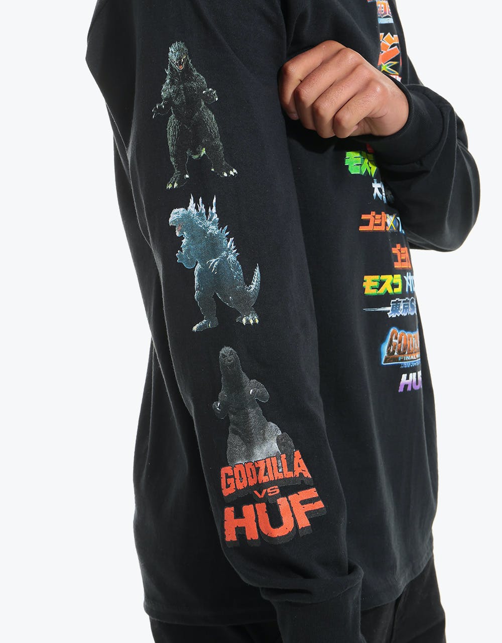 HUF vs Godzilla Versus L/S T-Shirt - Black