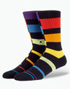 Stance Mid Cushion Rainbow Stripe Socks - Black