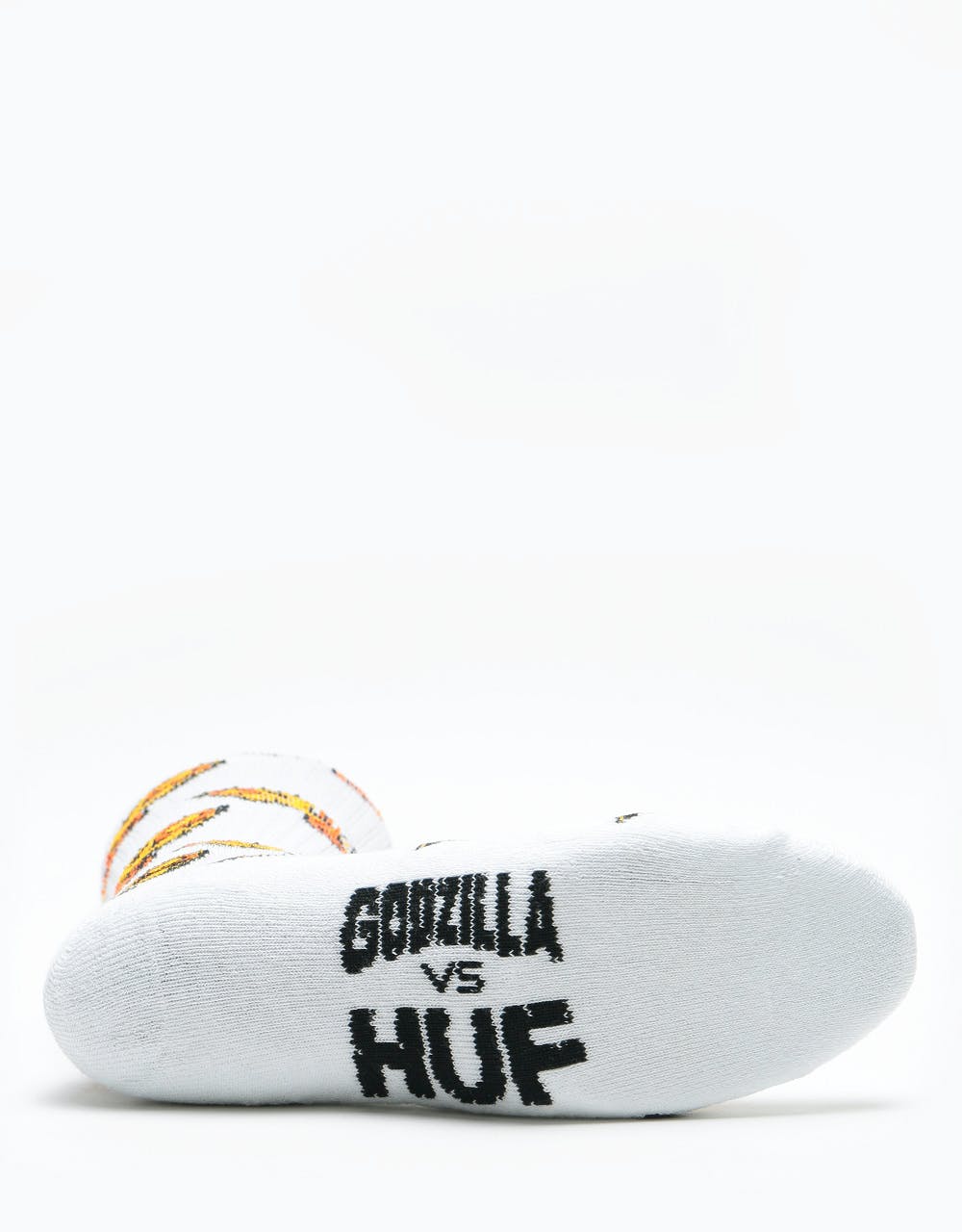 HUF Vs Godzilla Mothra Crew Sock - White