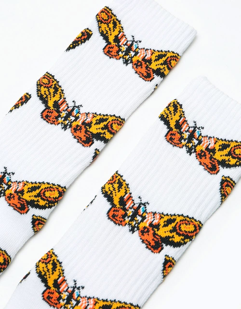 HUF Vs Godzilla Mothra Crew Sock - White