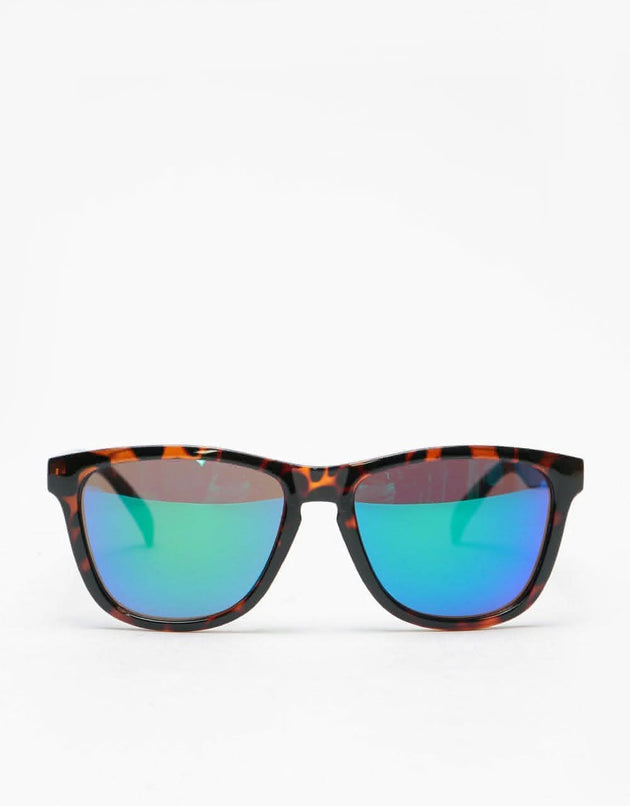 Glassy Sunhater Deric Sunglasses - Tortoise/Green Mirror