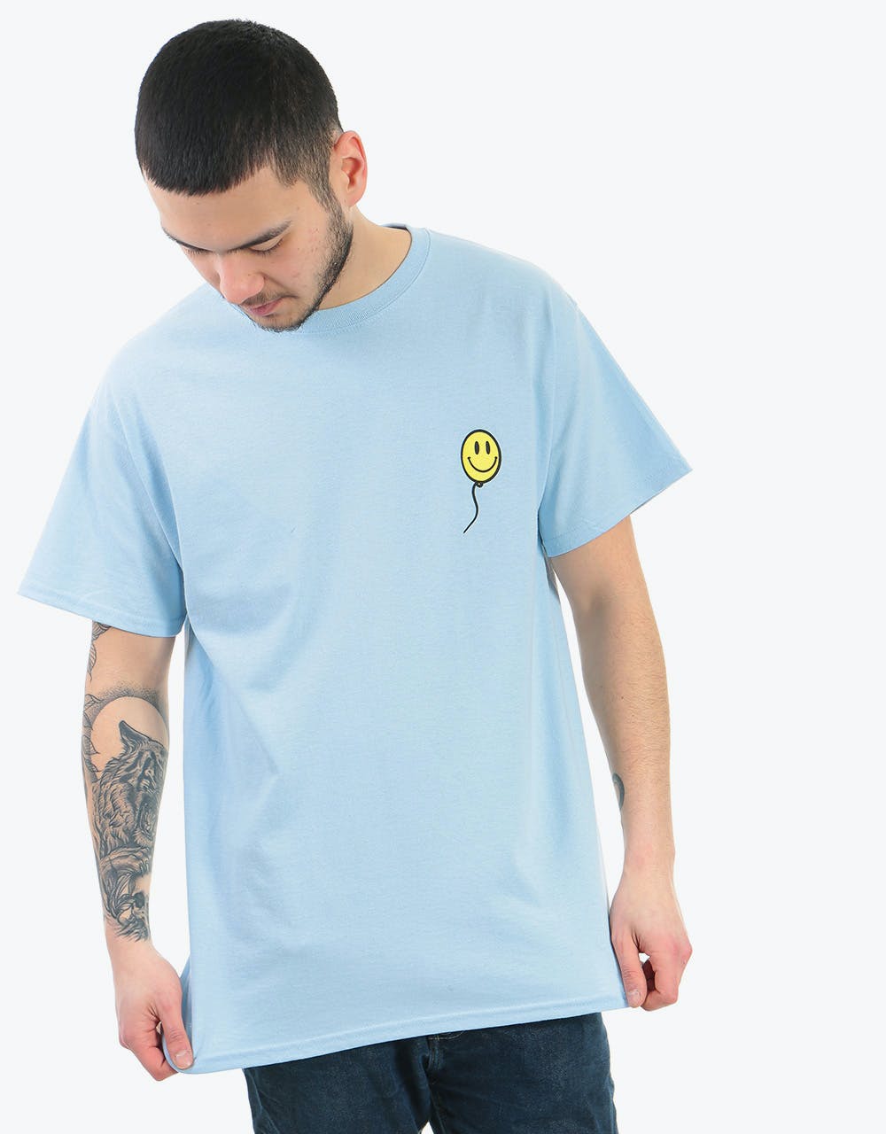 Route One Happy T-Shirt - Light Blue