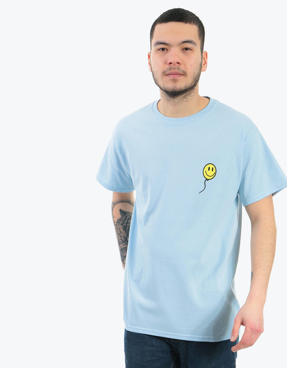 Route One Happy T-Shirt - Light Blue