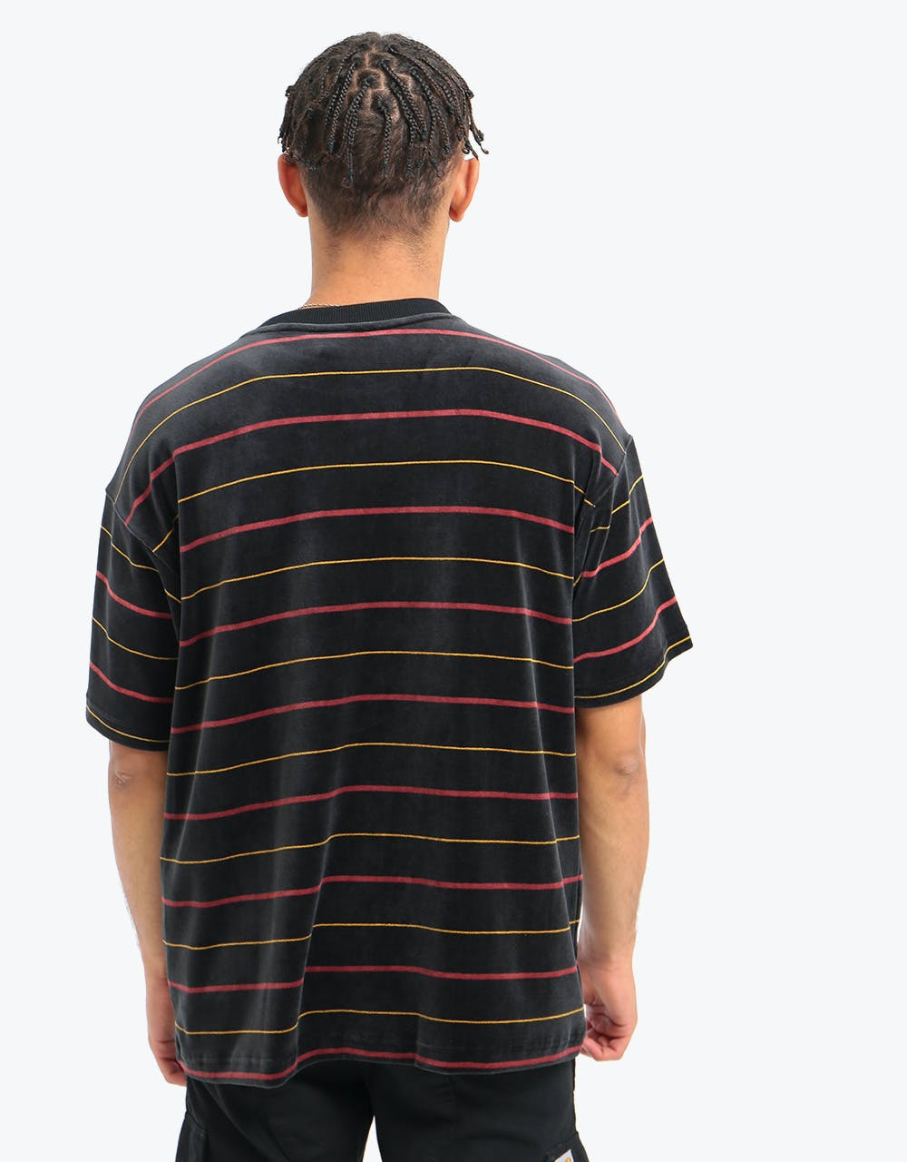 Adidas Velour Jersey T-Shirt - Black/Legacy Red/Legacy Gold/Off White