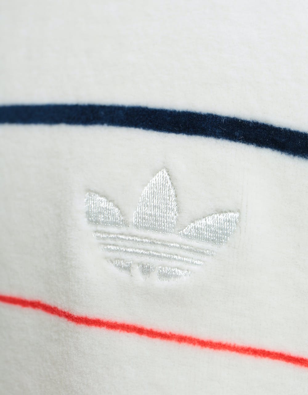 Adidas Velour Jersey T-Shirt - Off White/Collegiate Navy/Scarlet