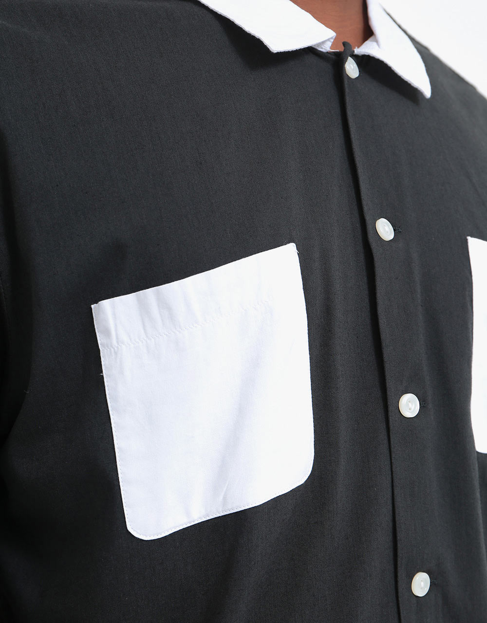 Brixton x Strummer Graham L/S Shirt - Black/White