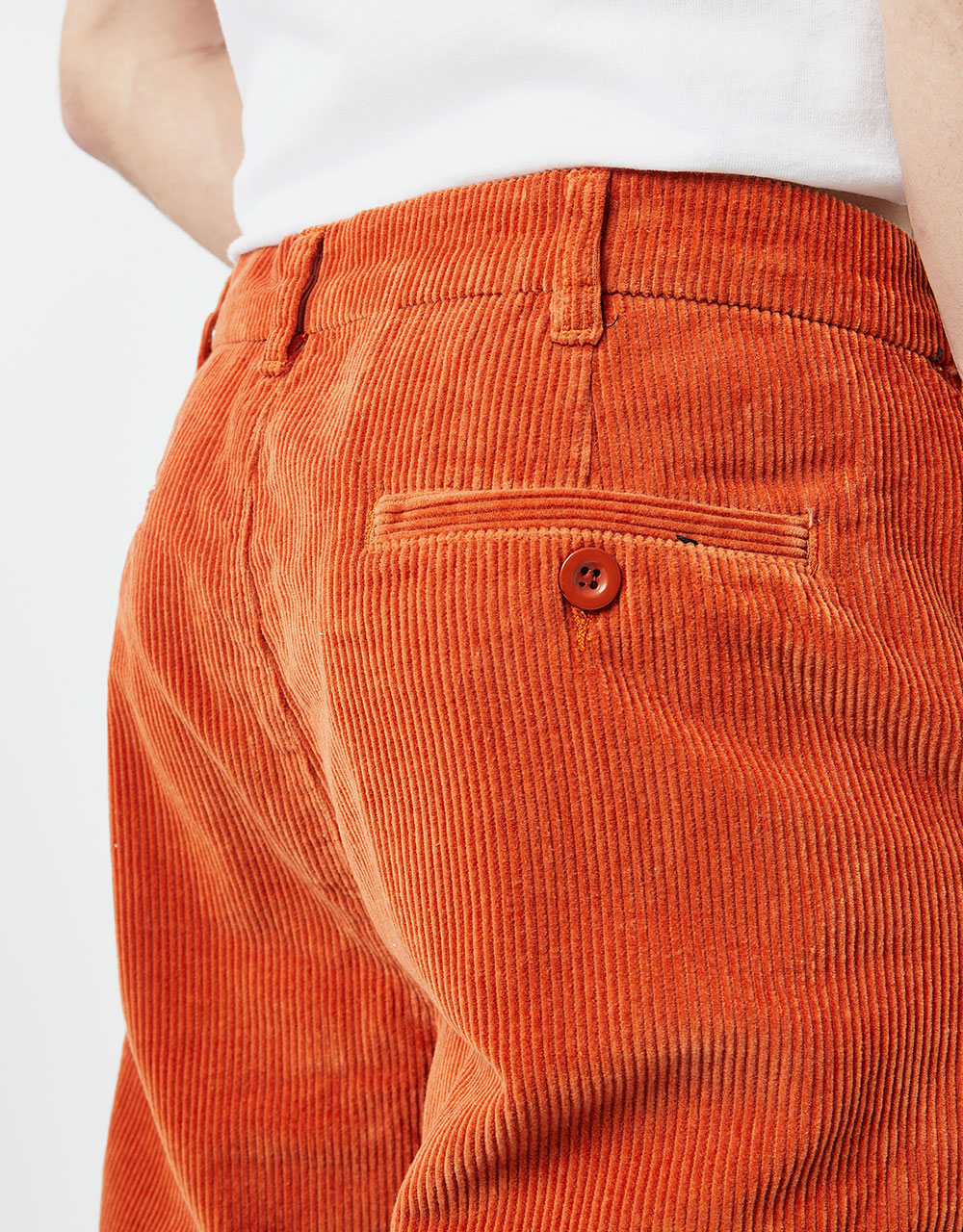 Route One Relaxed Fit Big Wale Cords - Rust