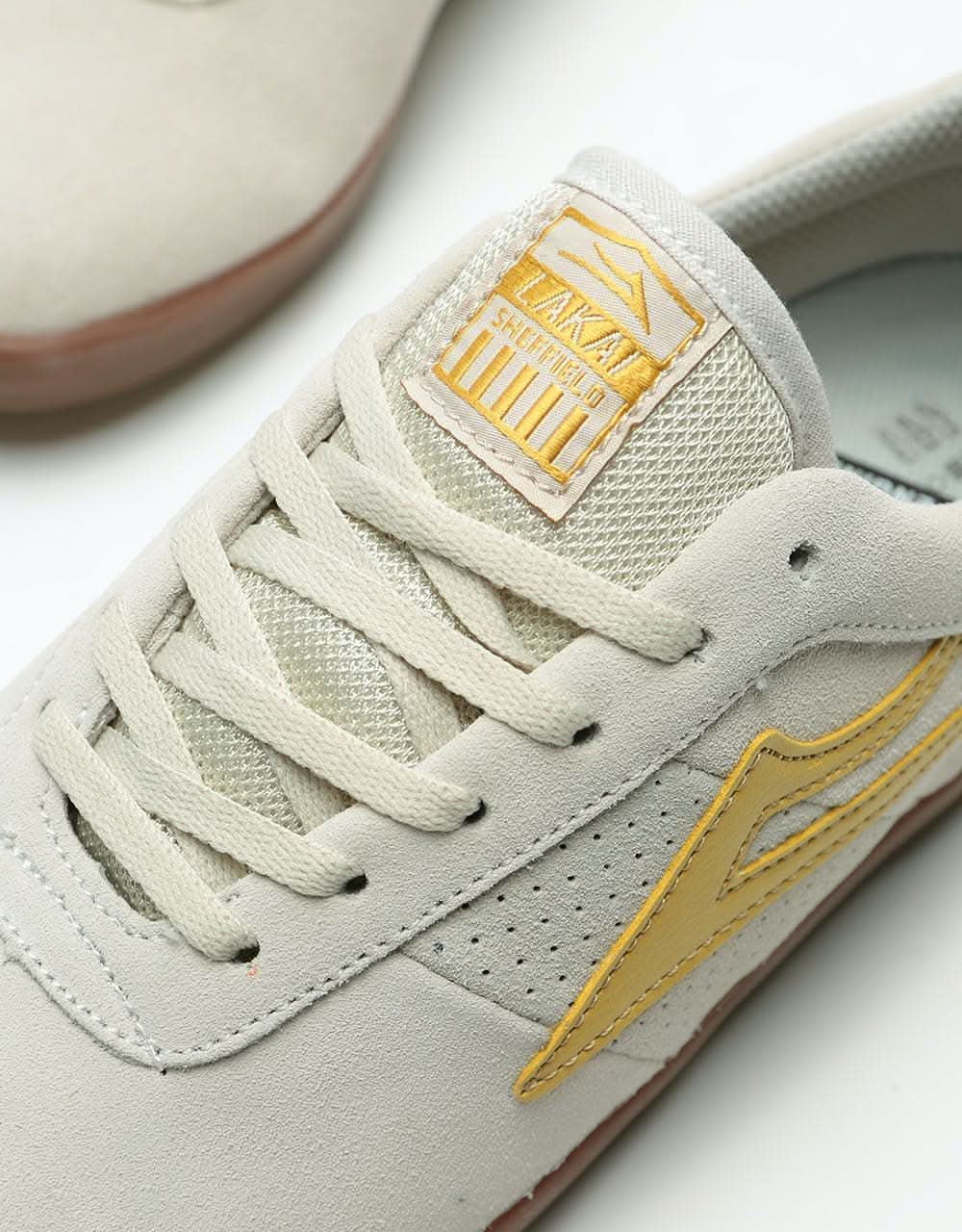Lakai Sheffield XLK Skate Shoes - White/Gold Suede