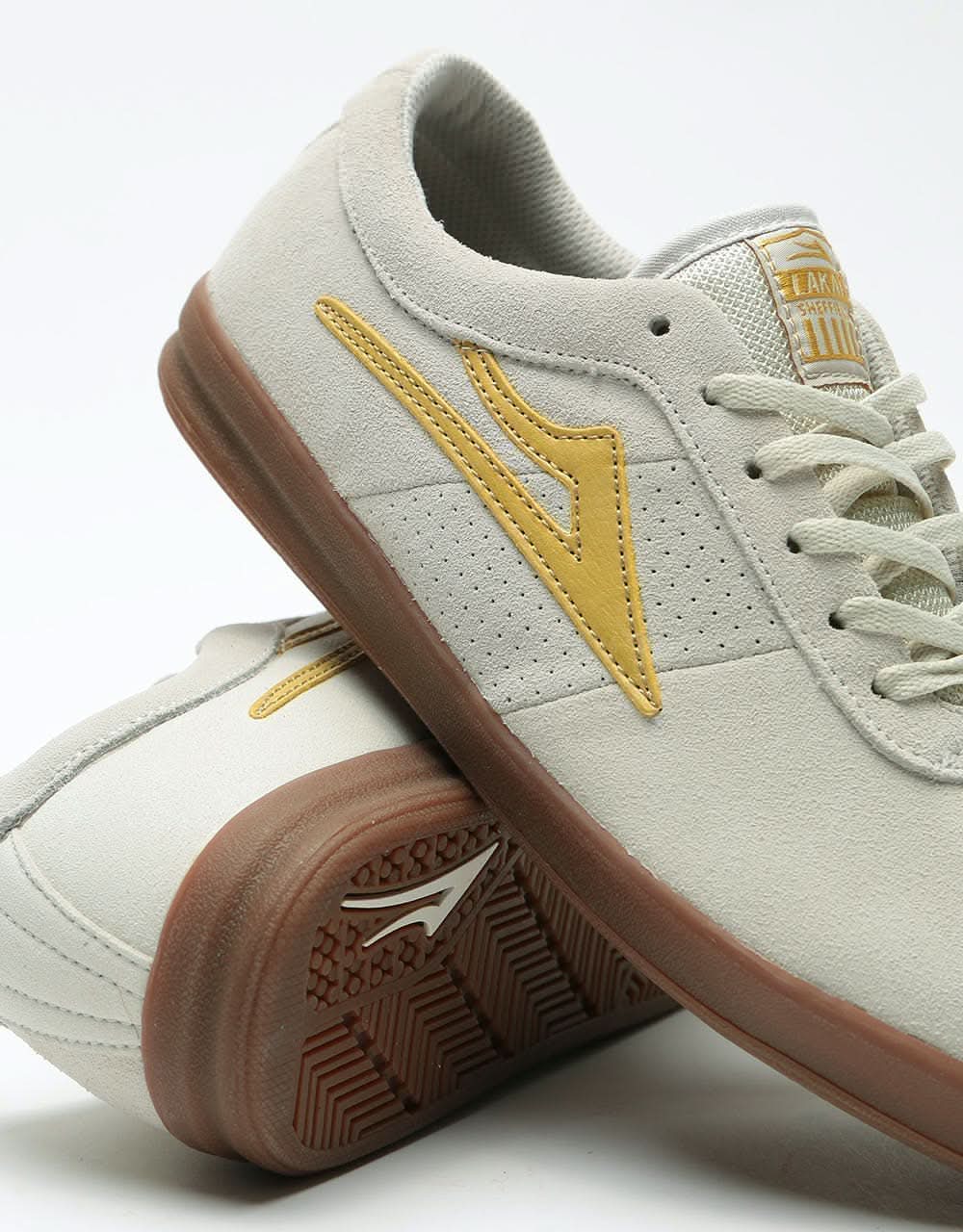 Lakai Sheffield XLK Skate Shoes - White/Gold Suede