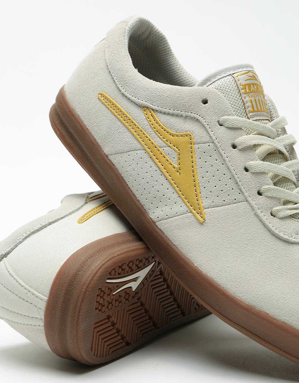 Lakai Sheffield XLK Skate Shoes - White/Gold Suede