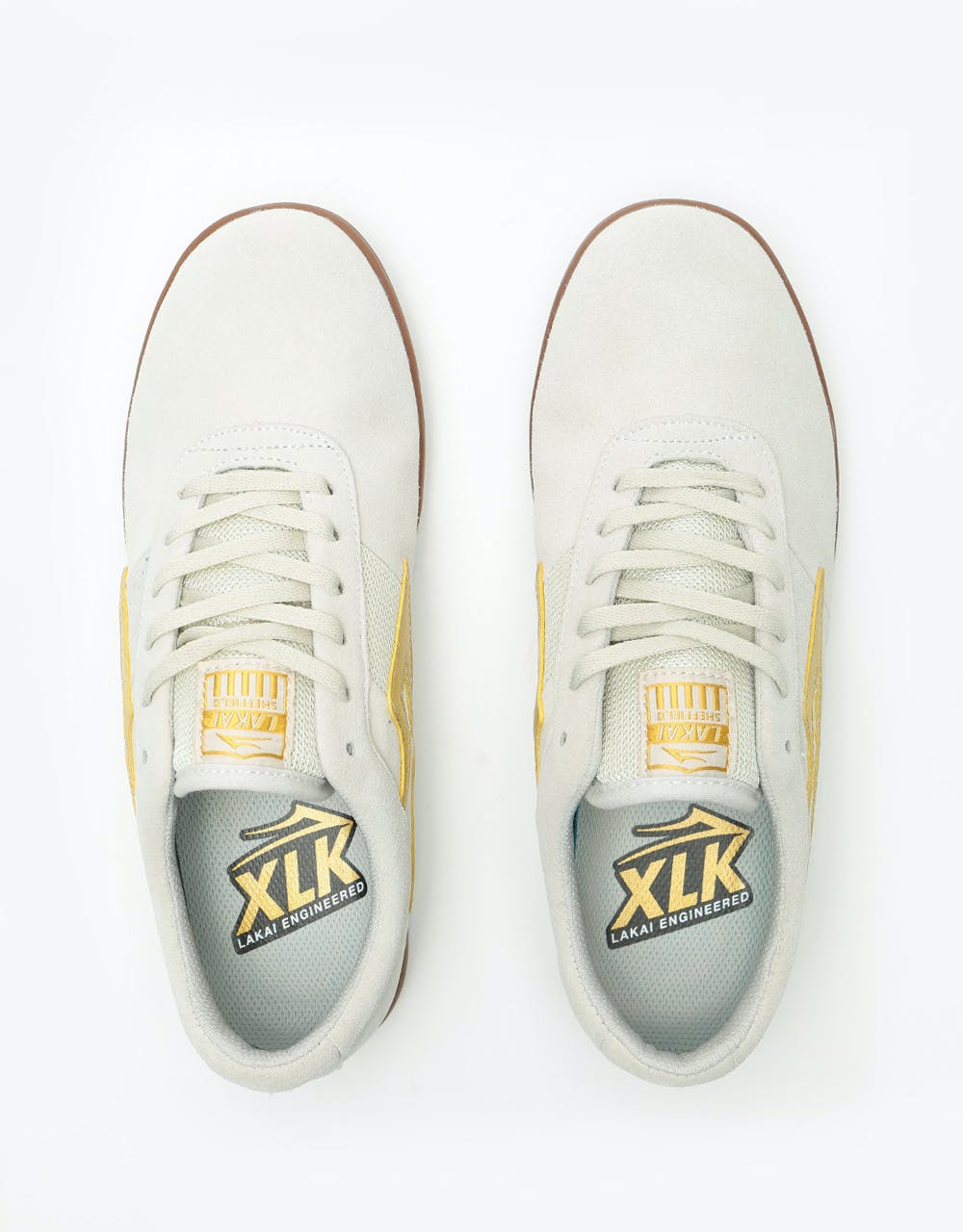 Lakai Sheffield XLK Skate Shoes - White/Gold Suede