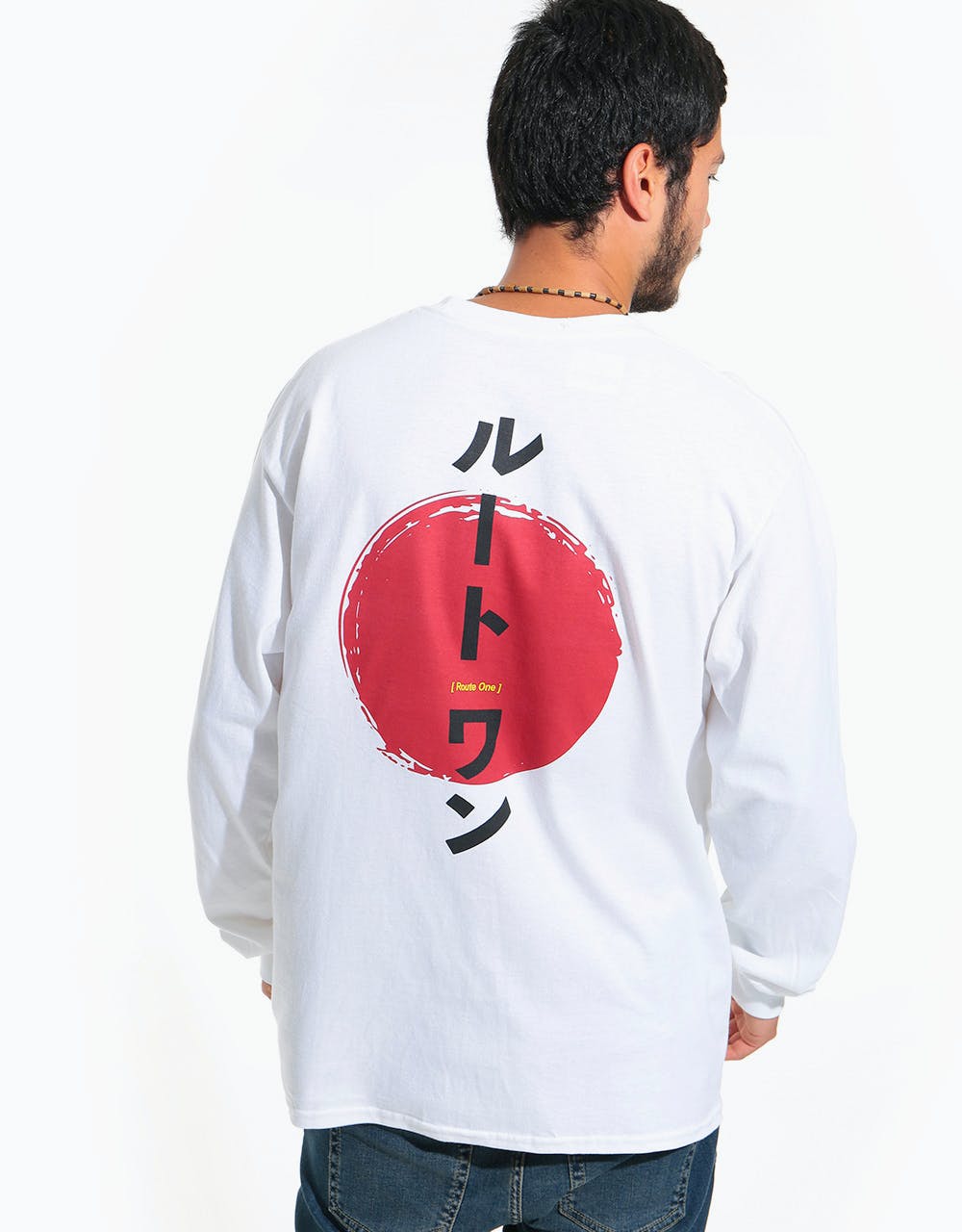 Route One Katakana II Long Sleeve T-Shirt - White