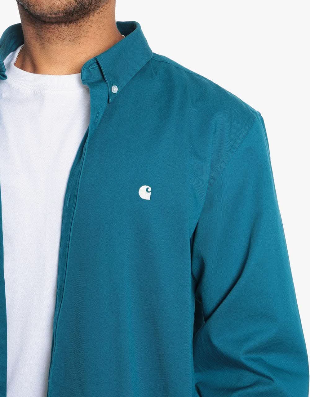 Carhartt WIP L/S Madison Shirt  - Moody Blue/Wax