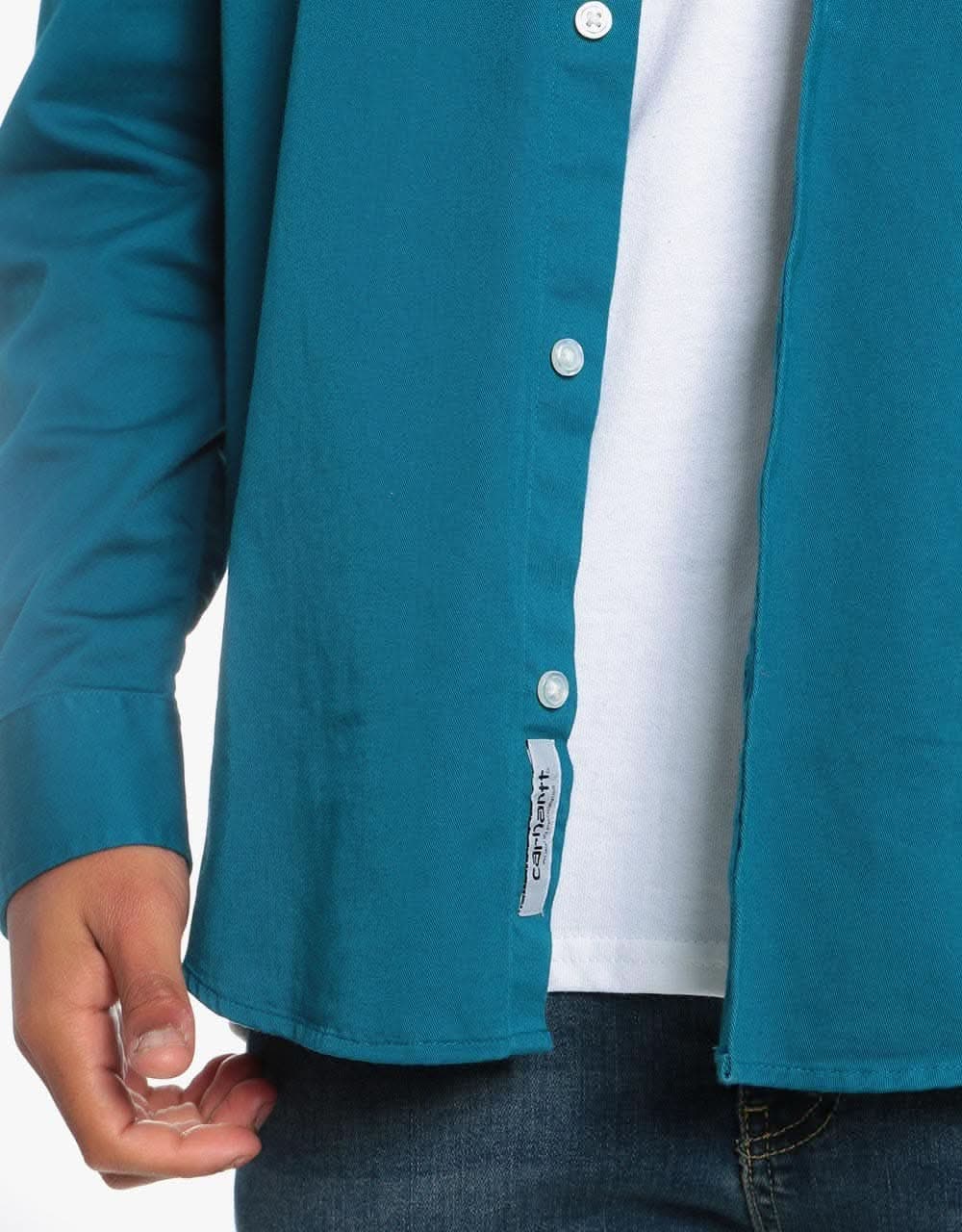 Carhartt WIP L/S Madison Shirt  - Moody Blue/Wax