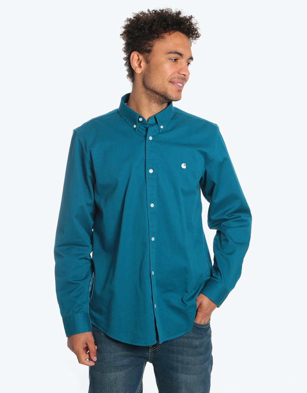 Carhartt WIP L/S Madison Shirt  - Moody Blue/Wax