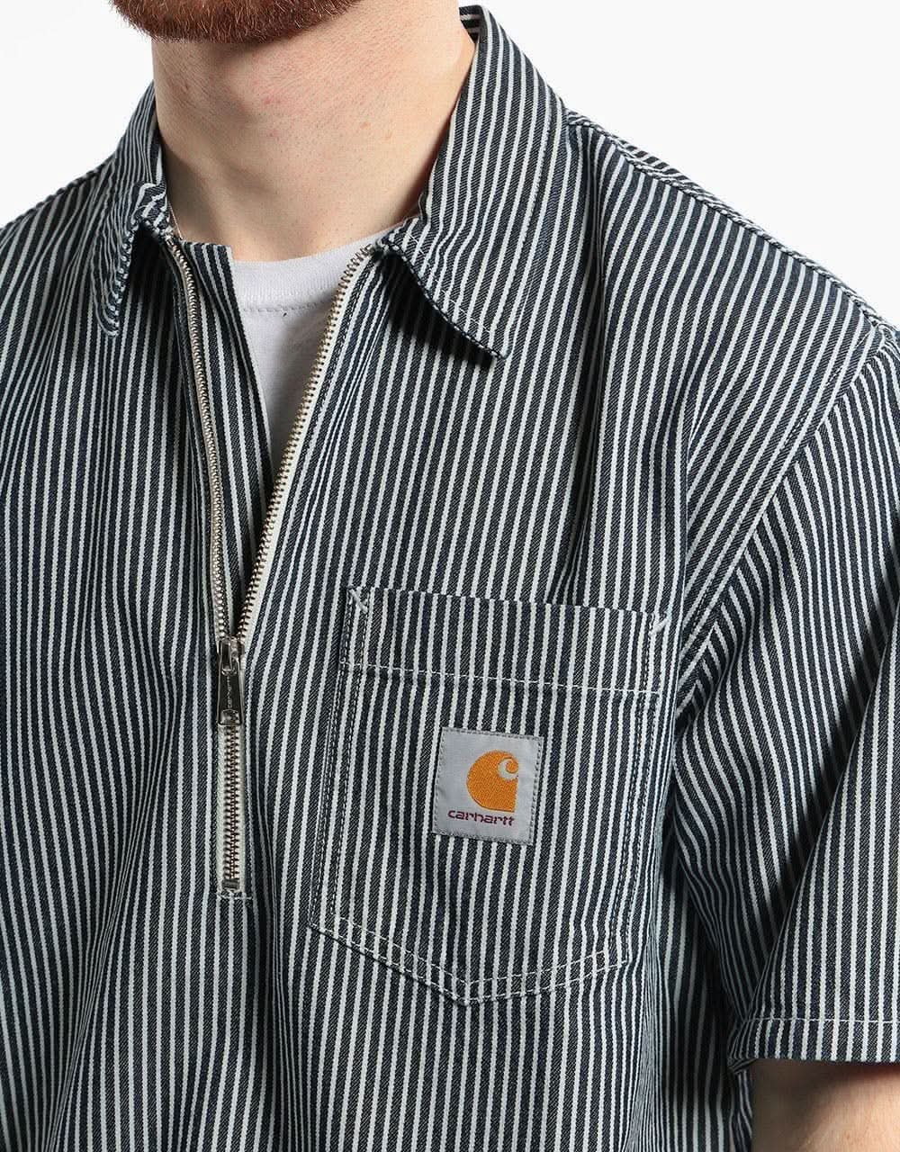 Carhartt WIP S/S Dash Shirt  - Blue/White (Rinsed)