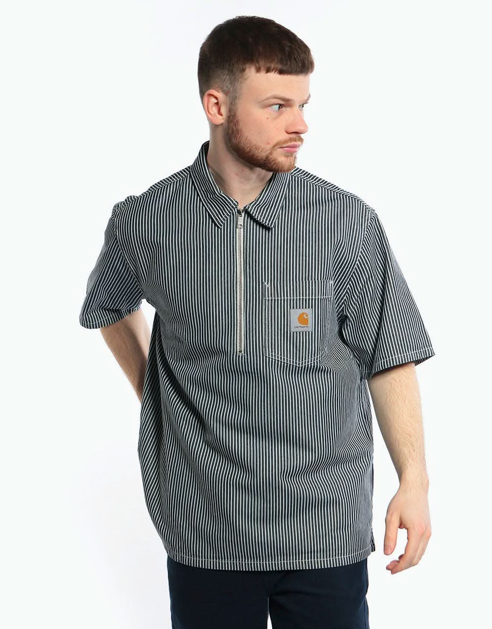 Carhartt WIP S/S Dash Shirt  - Blue/White (Rinsed)