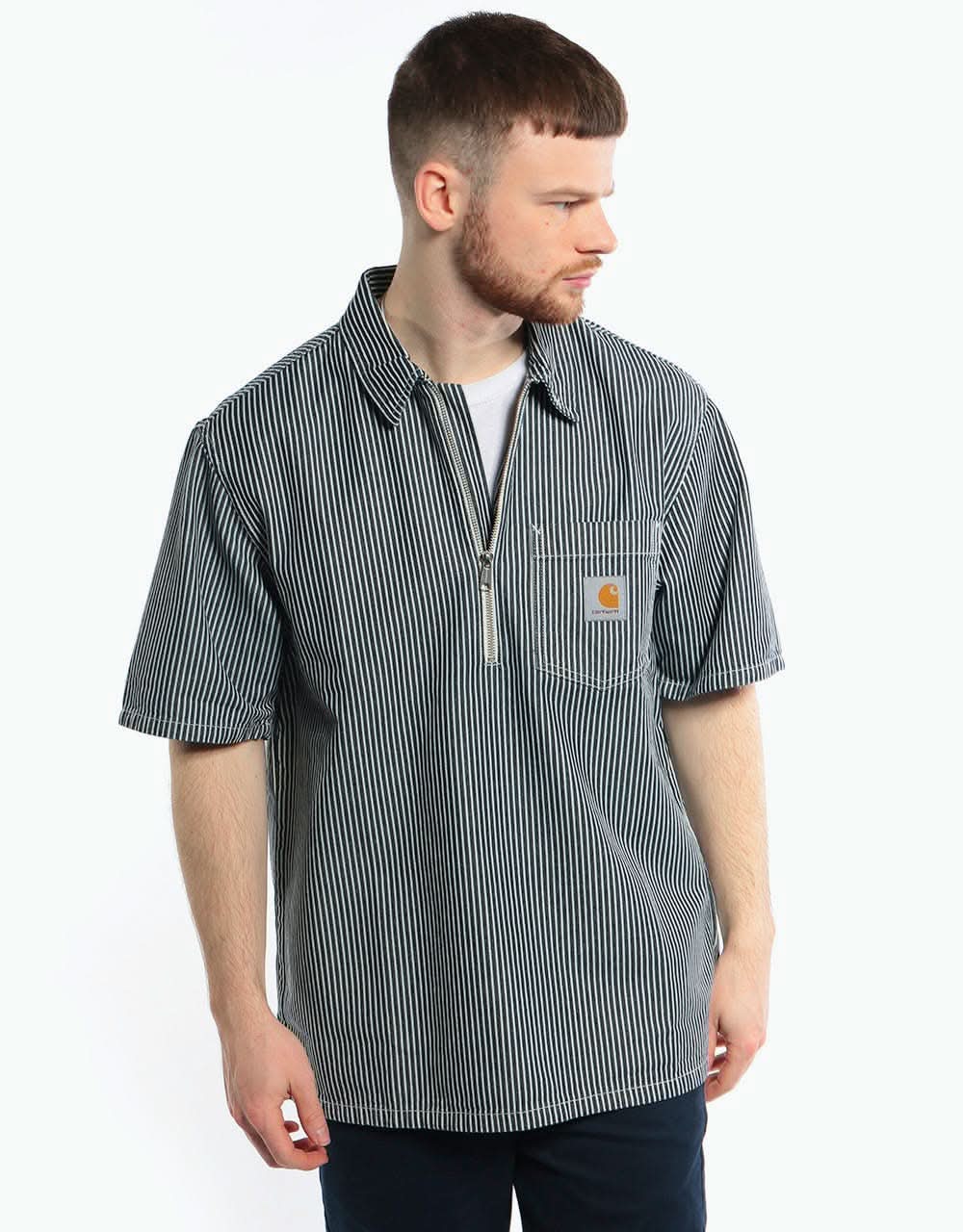 Carhartt WIP S/S Dash Shirt  - Blue/White (Rinsed)