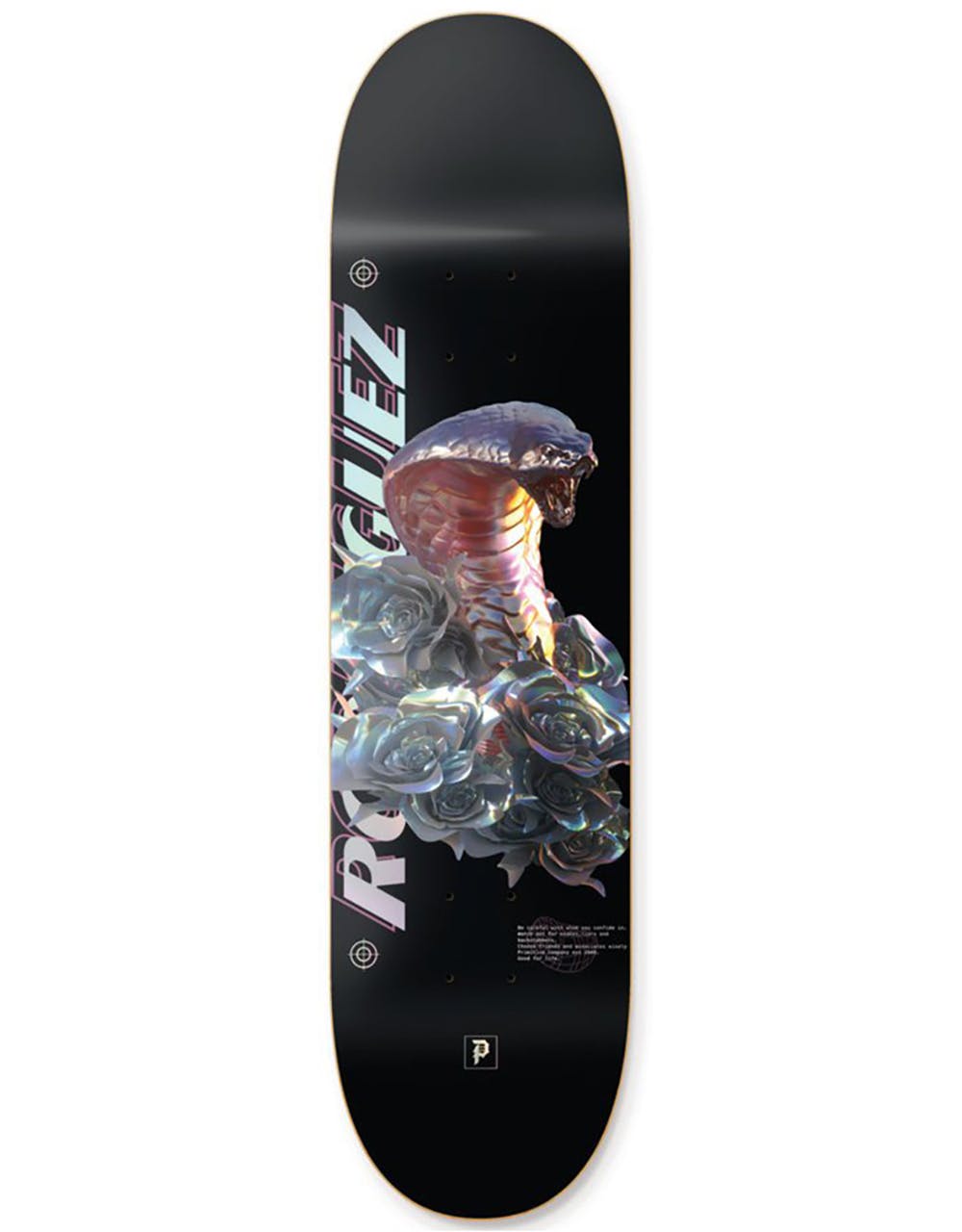 Primitive Rodriguez Warning Skateboard Deck - 8.125"