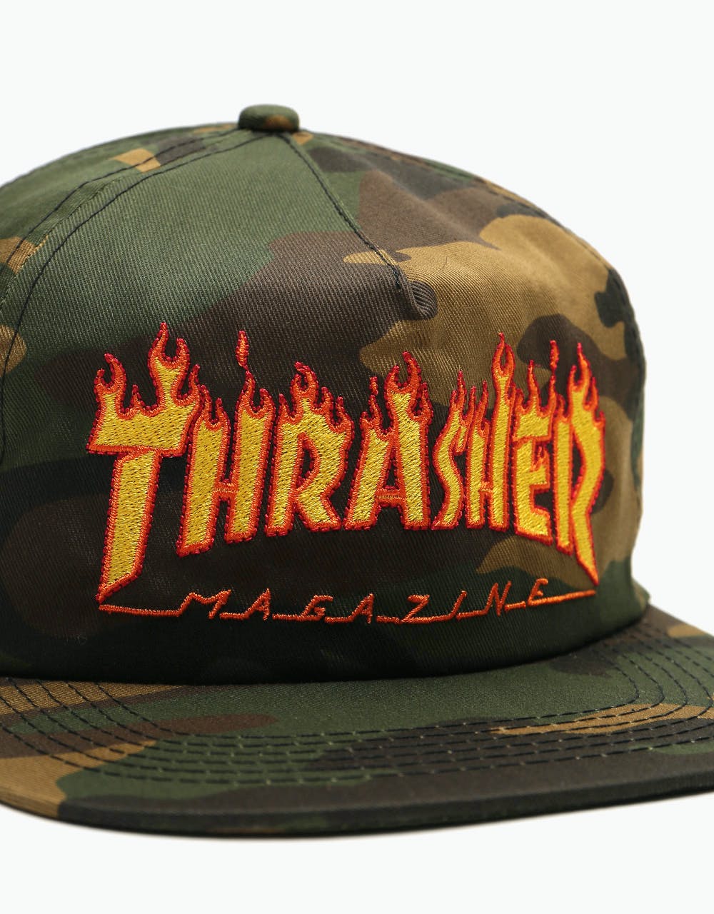 Thrasher Flame Logo Snapback - Camo