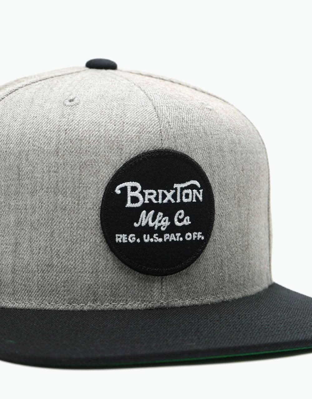 Brixton Wheeler Snapback Cap - Light Heather Grey/Black