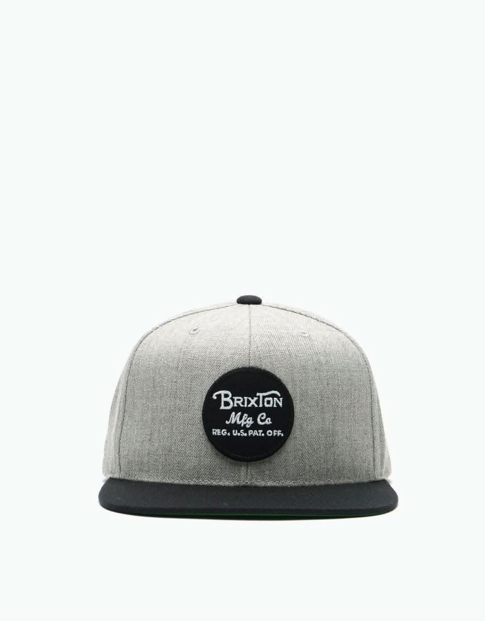 Brixton Wheeler Snapback Cap - Light Heather Grey/Black