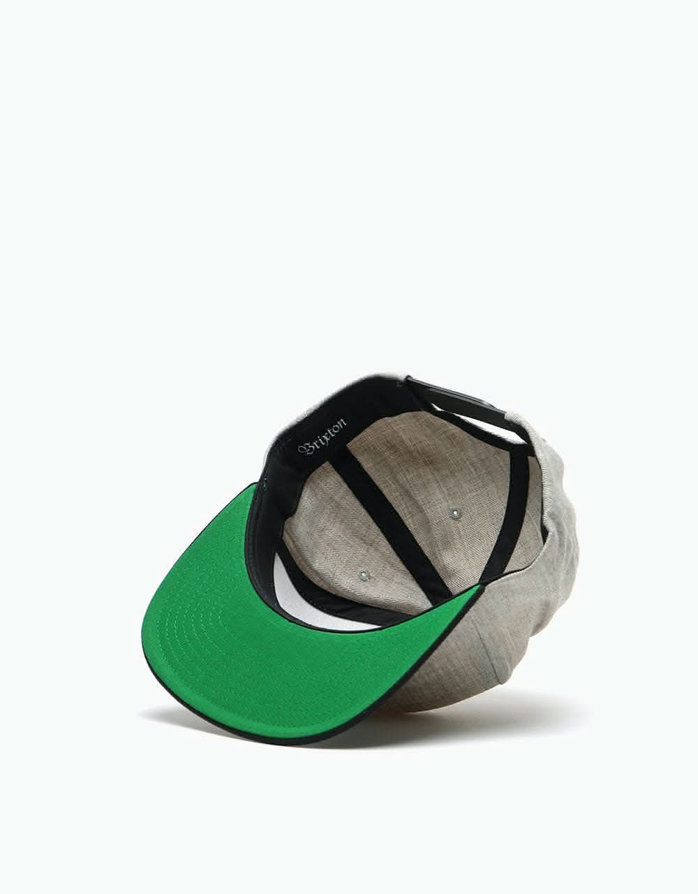 Brixton Wheeler Snapback Cap - Light Heather Grey/Black