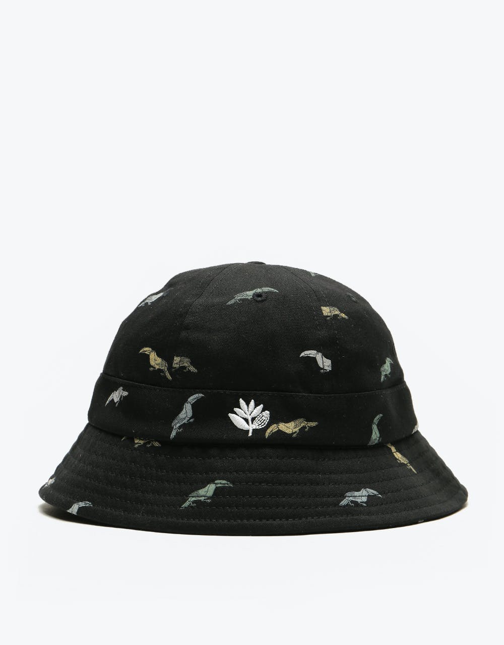 Magenta Flock Bucket Hat - Black
