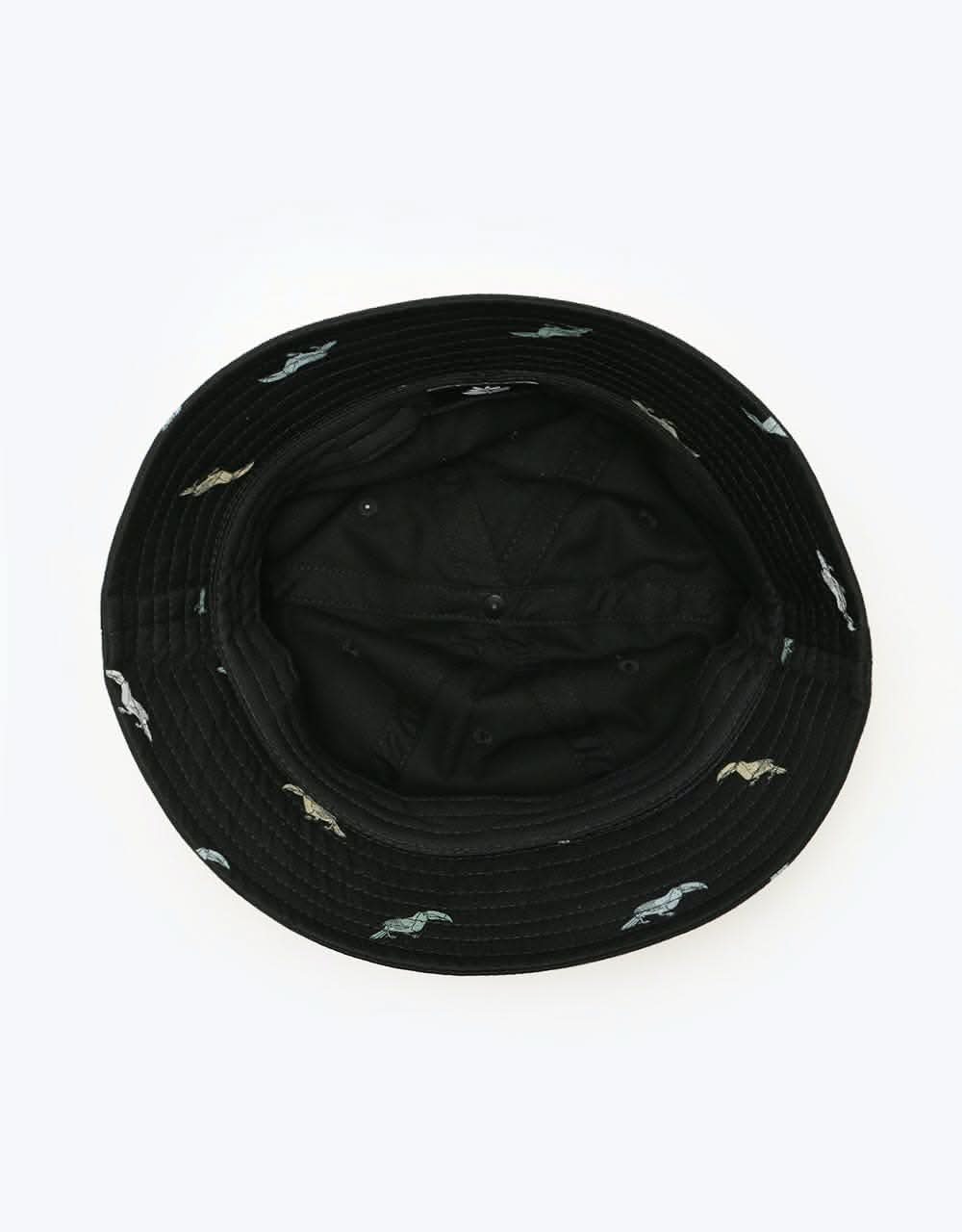 Magenta Flock Bucket Hat - Black