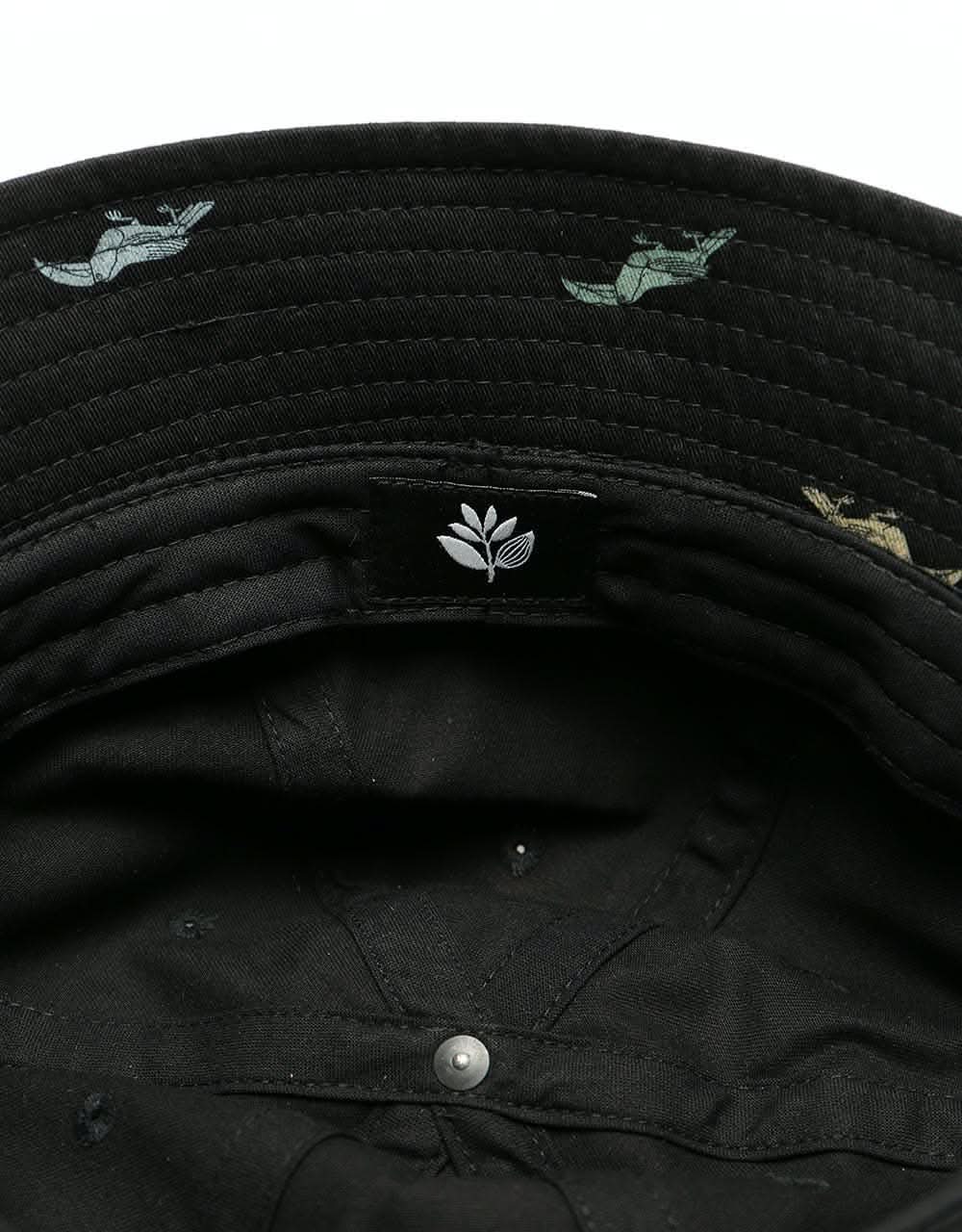 Magenta Flock Bucket Hat - Black