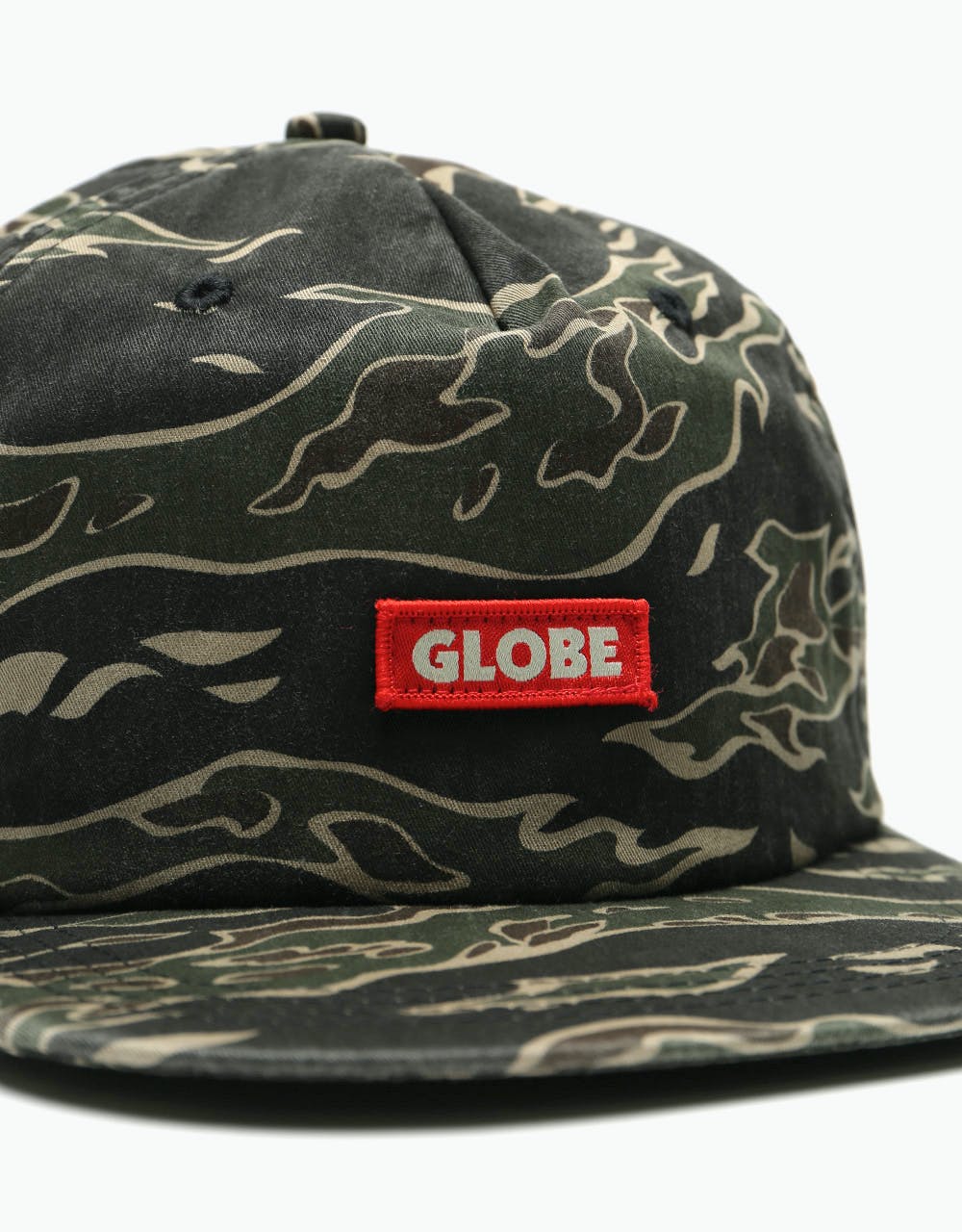 Globe Bar Snapback Cap -Tiger Camo