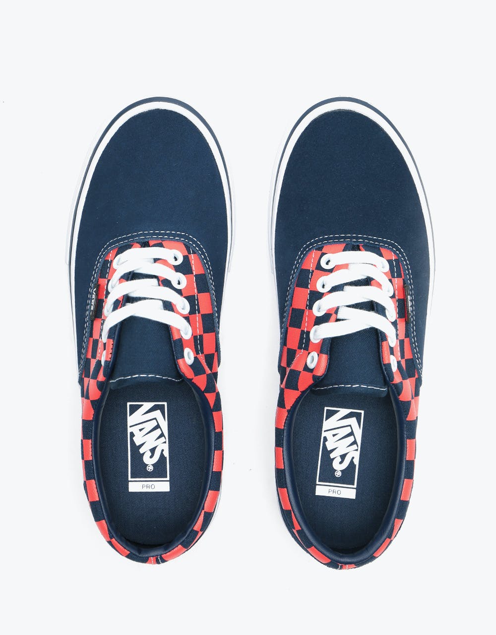 Vans Era Pro Skate Shoes - (Checkerboard) Navy/Orange
