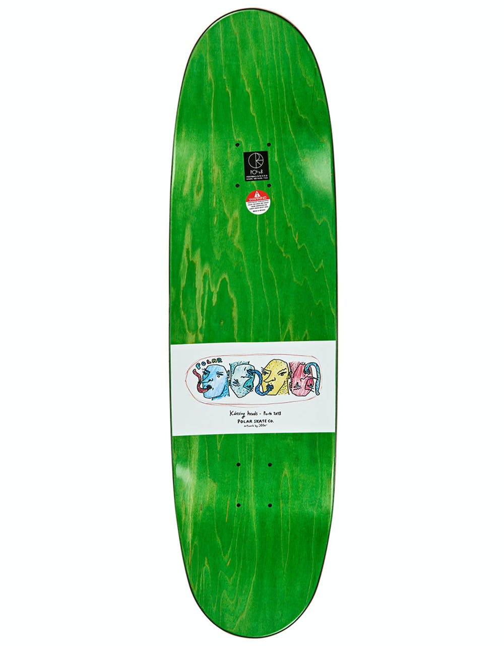 Polar Kissing Heads Skateboard Deck - FOOTBALL Shape 8.75"
