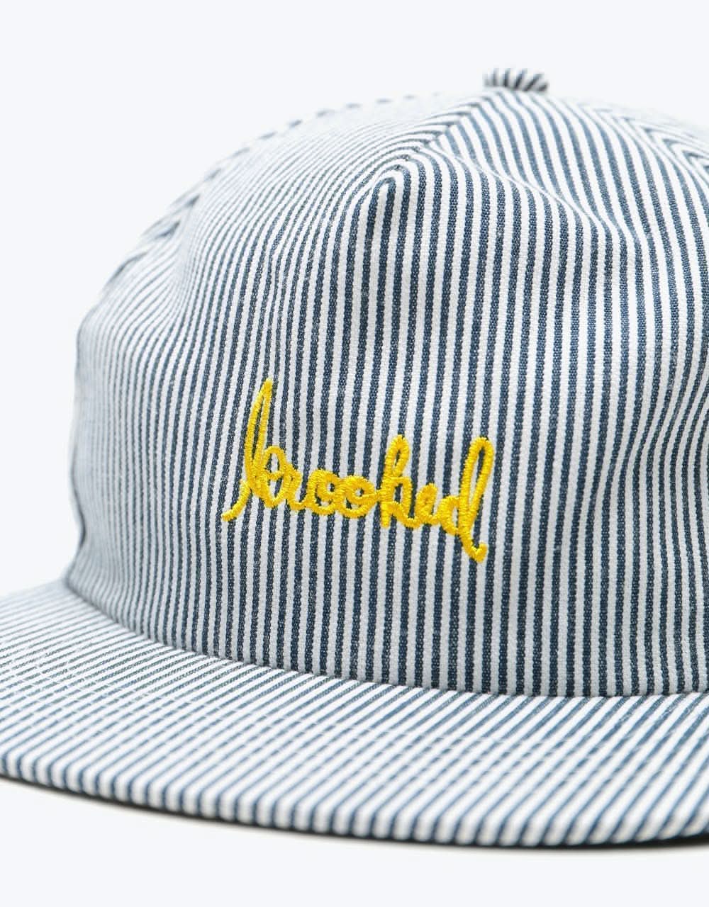 Krooked Skript Snapback Cap - Indigo Stripe