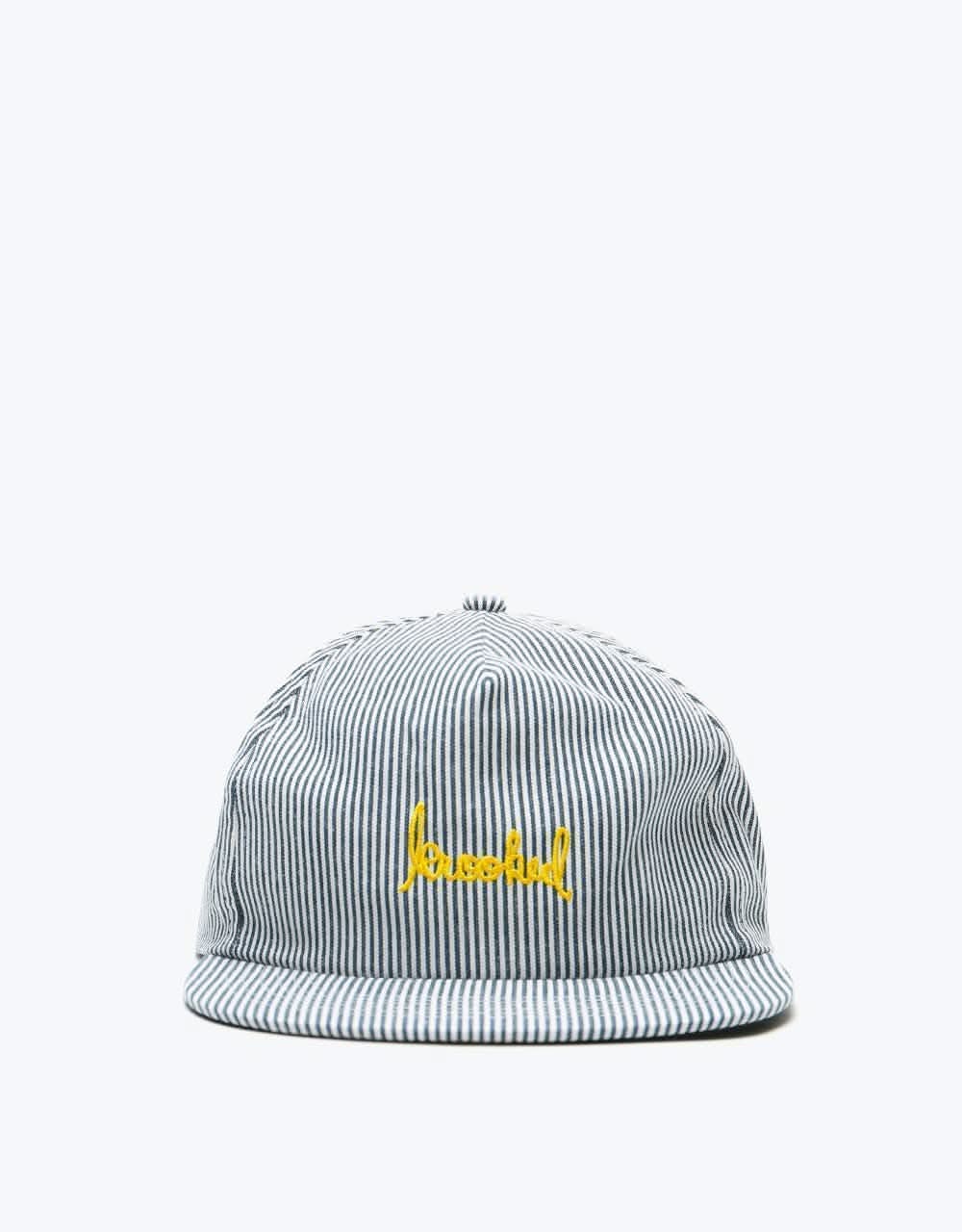 Krooked Skript Snapback Cap - Indigo Stripe
