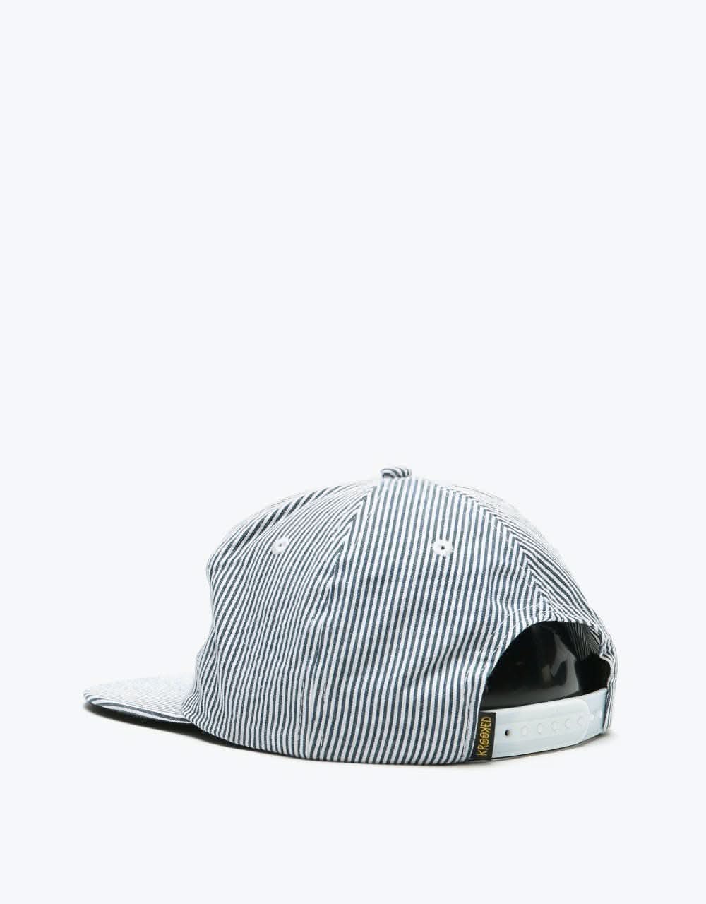 Krooked Skript Snapback Cap - Indigo Stripe