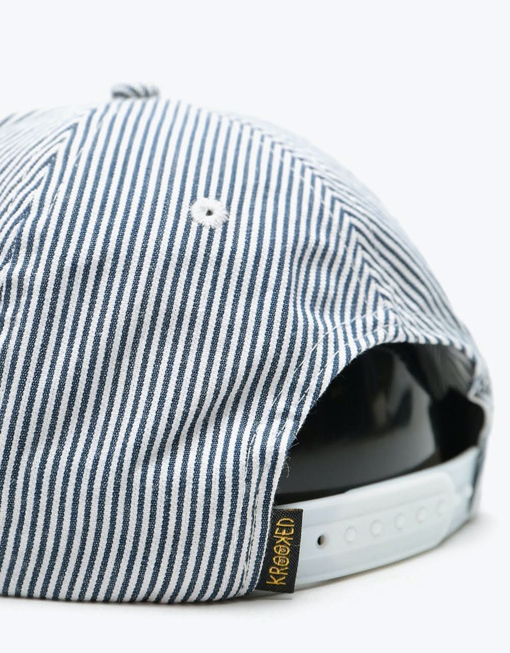 Krooked Skript Snapback Cap - Indigo Stripe