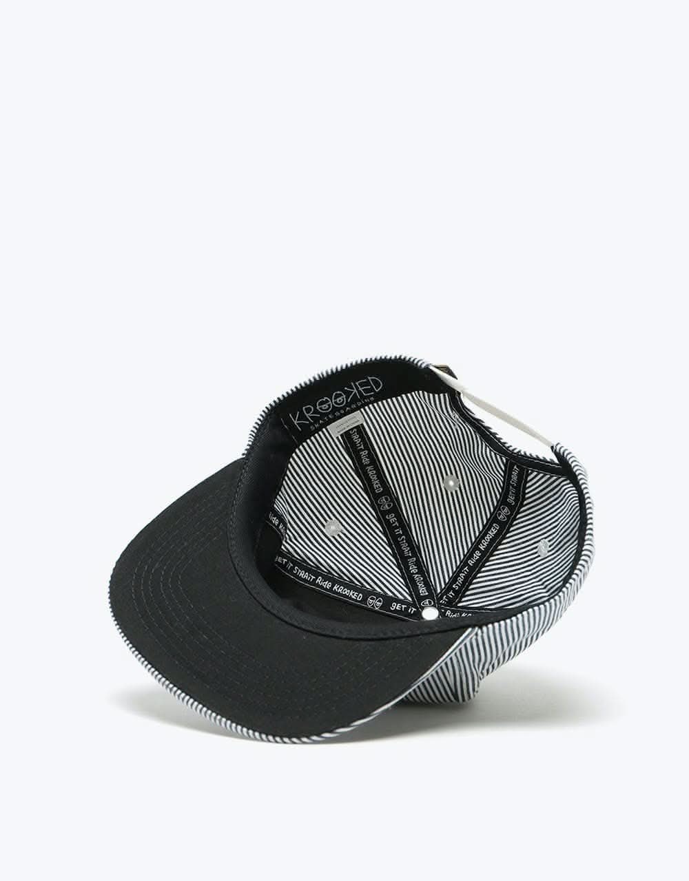 Krooked Skript Snapback Cap - Indigo Stripe