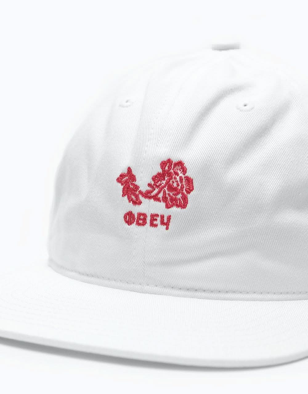 Obey Flower 6 Panel Cap - White