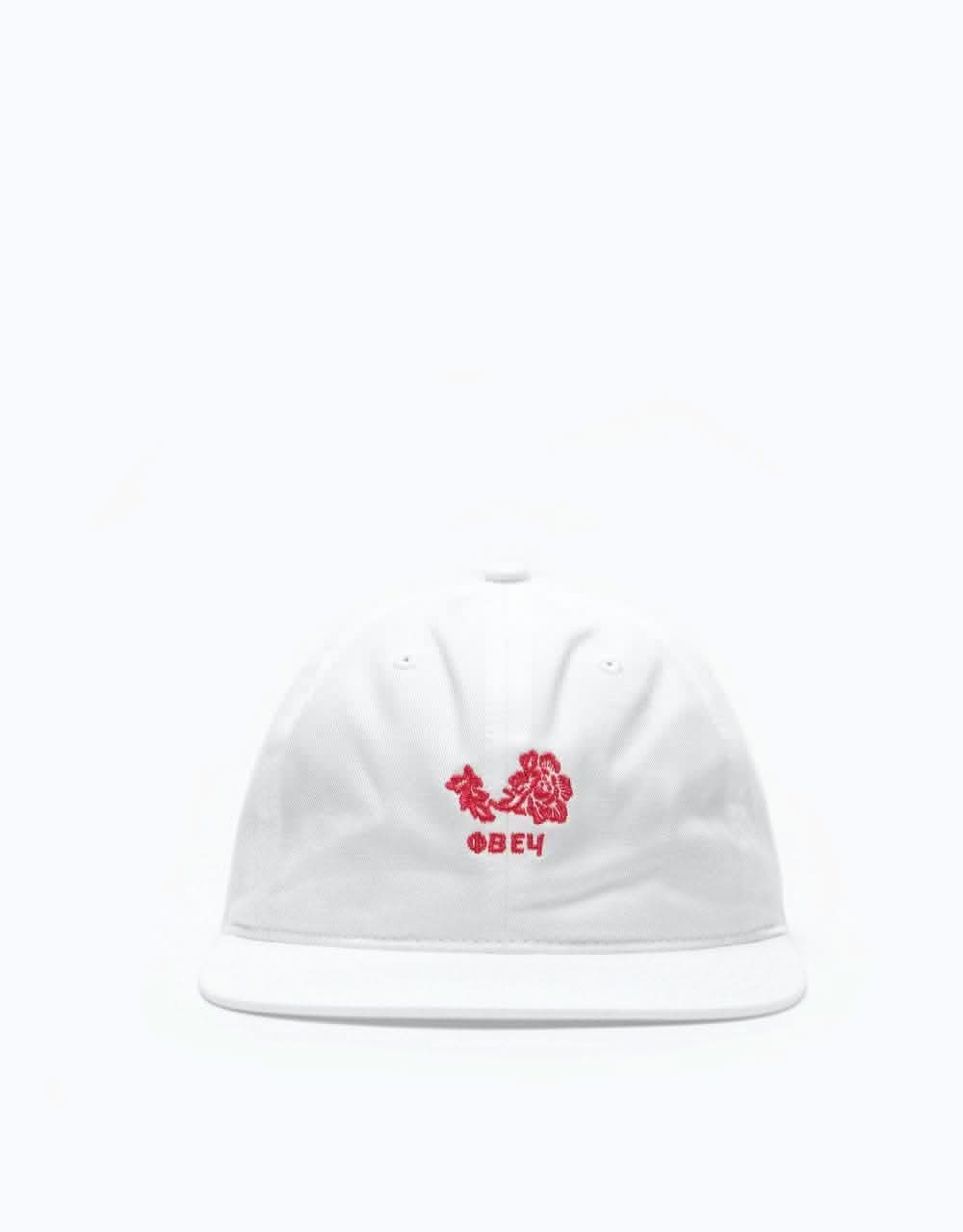 Obey Flower 6 Panel Cap - White