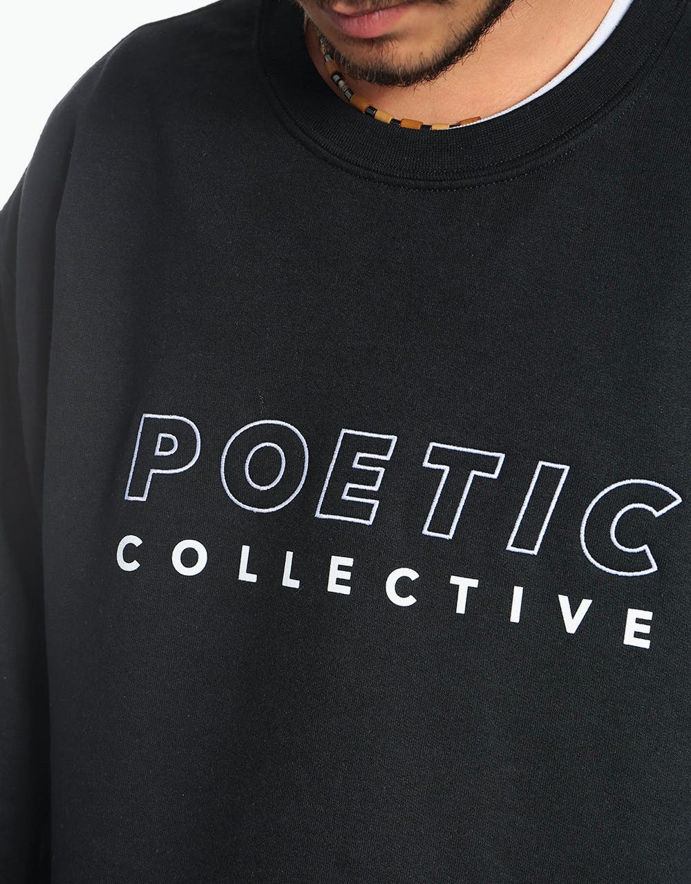 Poetic Collective Sport Crewneck Sweatshirt - Black/White