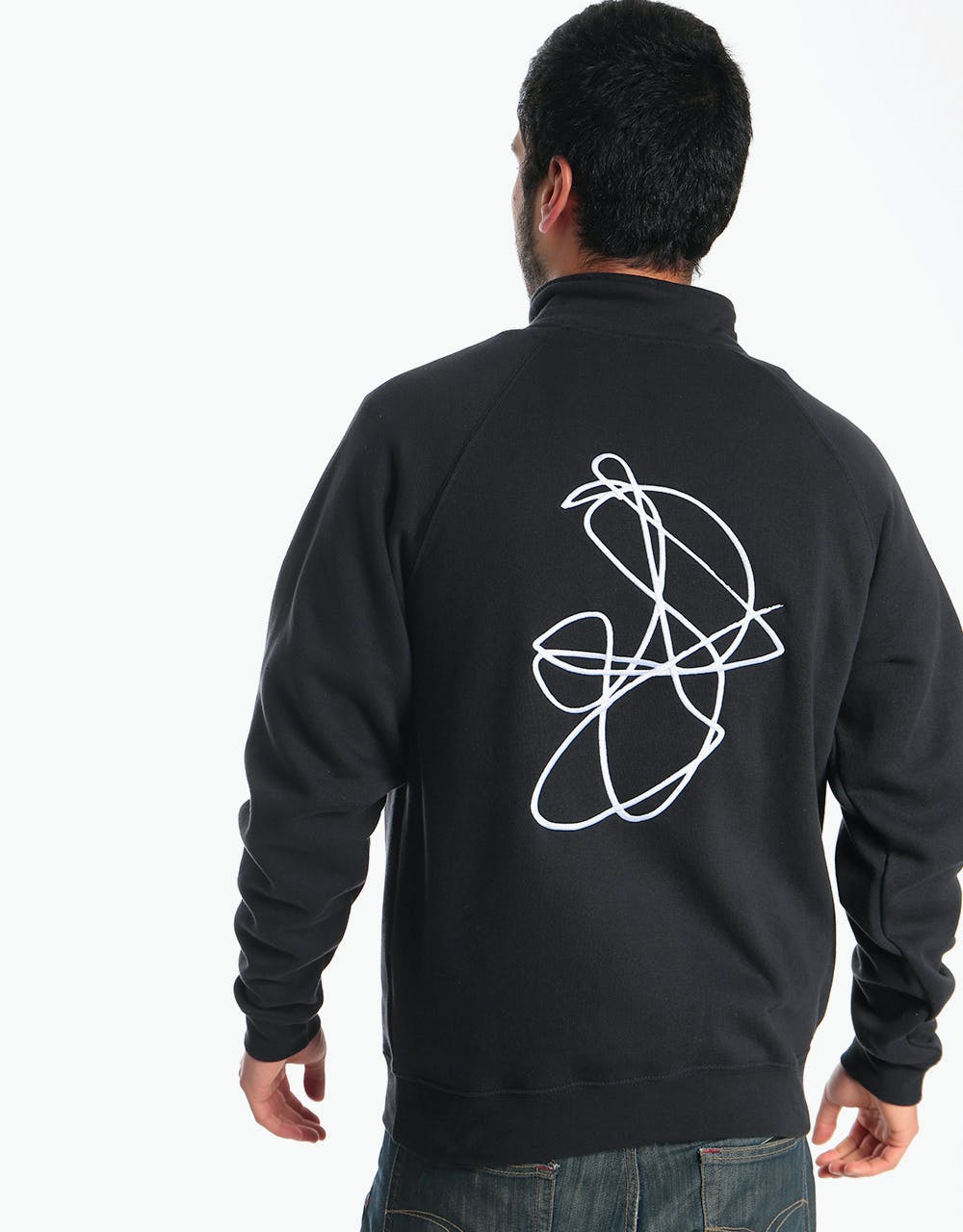Poetic Collective Doodle Half-Zip Sweatshirt - Black