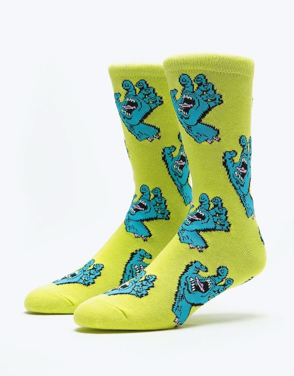 Santa Cruz Womens Multi Hand Sock - Safety Green